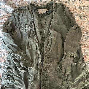 HEI green open jacket with pockets